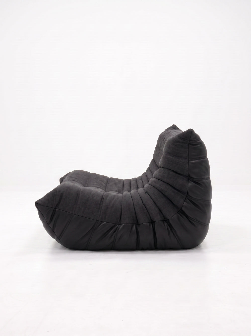 Fauteuil Relax Composé Minuit en Cuir Véritable & Lin