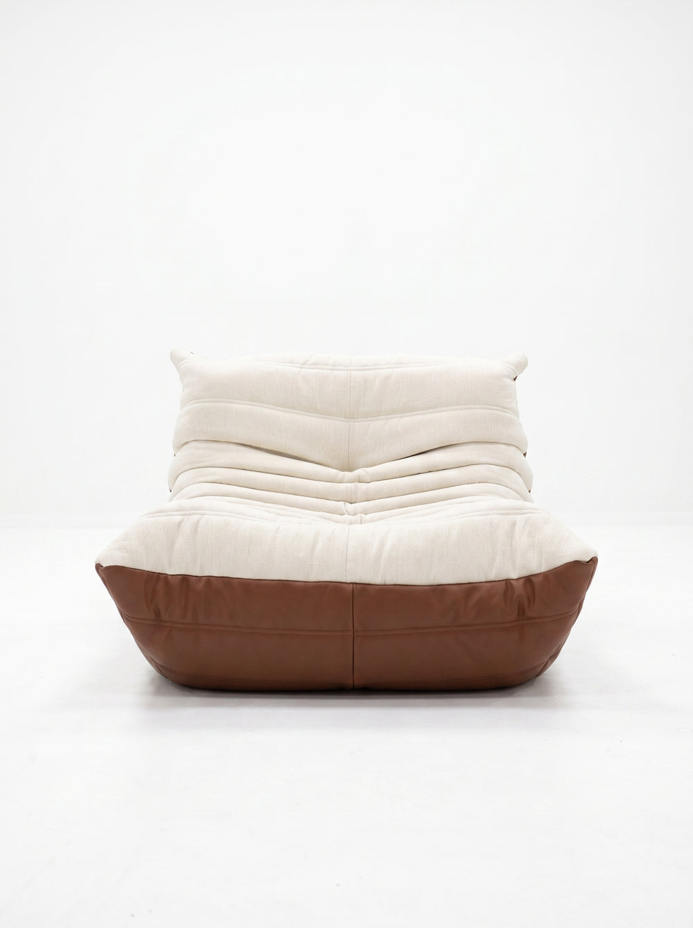 Fauteuil Relax Composé en Cuir Véritable & Lin