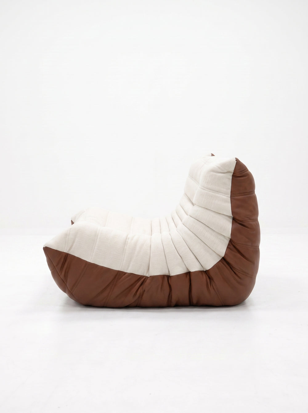 Fauteuil Relax Composé en Cuir Véritable & Lin