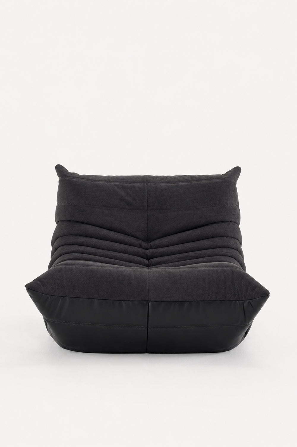 Fauteuil Relax Composé Minuit en Cuir Véritable & Lin