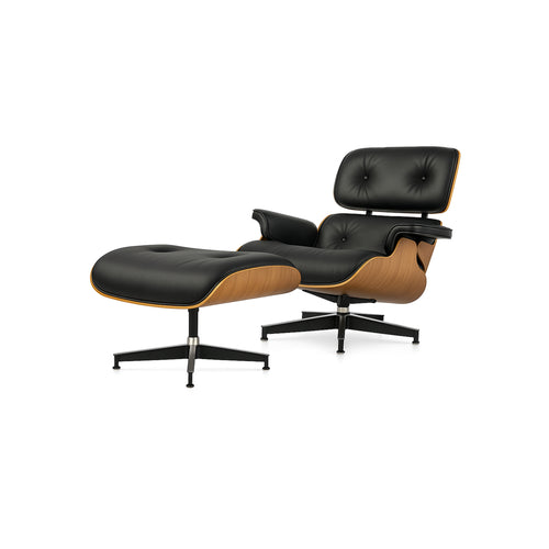 Ensemble Lounge Chair & Repose-Pieds – Finition Cuir Élégante
